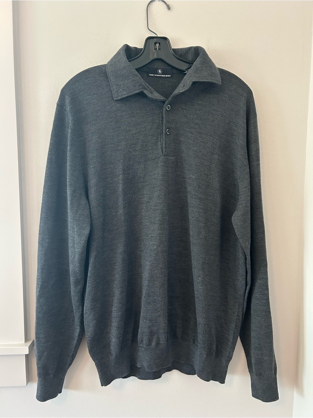 Hart Schaffner Marx 100% Merino Wool Men’s Polo Lightweight Sweater Size L